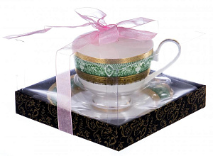 Пара чайная 230мл/блюдце BALSFORD Саксония золото/зеленый подарочная упаковка фарфор 000000000001193945