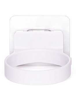 Держатель-кольцо для фена DE'NASTIA на липучке белый полипропилен 000000000001212651