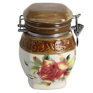 Банка для сыпучих продуктов Розы Коралл, 800мл 000000000001109203