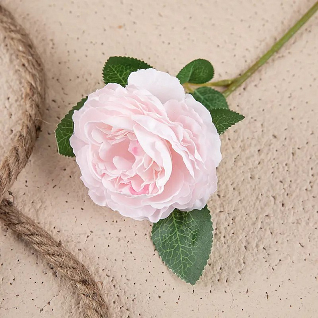 Цветок искусственный Чайная Роза 28см розовая 000000000001218402