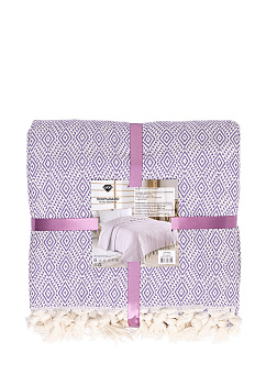 Покрывало 210x230см LUCKY Ромбики сиреневое 70% хлопок 30% полиэстер 000000000001211055