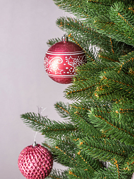 Набор новогодних шаров 12шт 8см розовый пластик 000000000001209028