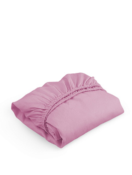 Проcтыня натяжная DE'NASTIA сатин 180x200+25см 100%Хлопок розовый C010762 000000000001192990