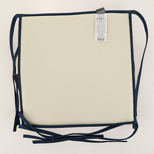 Универсальная подушка на стул DeNASTIA 33x33x2,5см молочный/синий,100%полиэстер P111197 000000000001202706