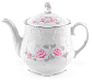 Чайник заварочный CMIELOW Рококо Бледная роза отводка платиной фарфор