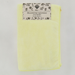 Полотенце кухонное 40x60см LUCKY желтое микрофибра 100% полиэстер 000000000001207681