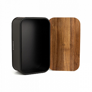 Хлебница 30,5x18,5x12,5см DE'NASTIA деревянная крышка черный нержавеющая сталь 000000000001223846