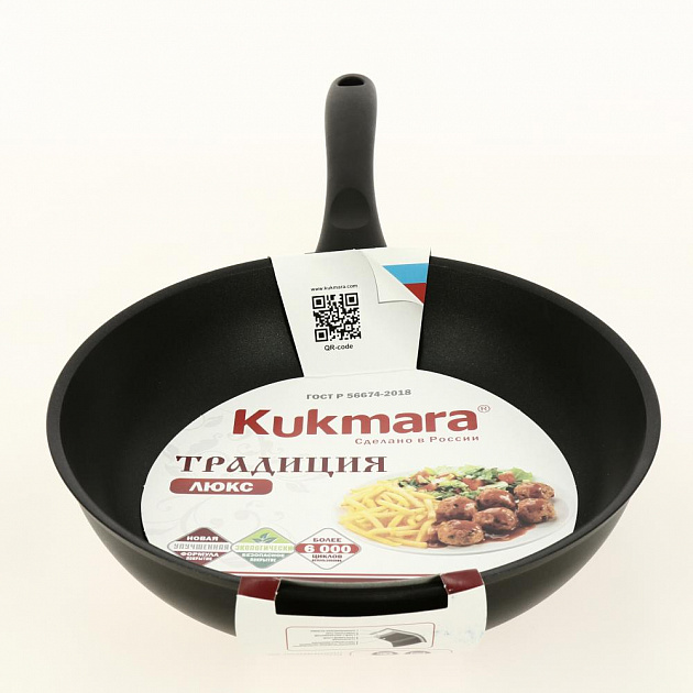 Сковорода 26х6см KUKMARA Традиция дно 6мм антипригарное покрытие черный алюминий 000000000001204188