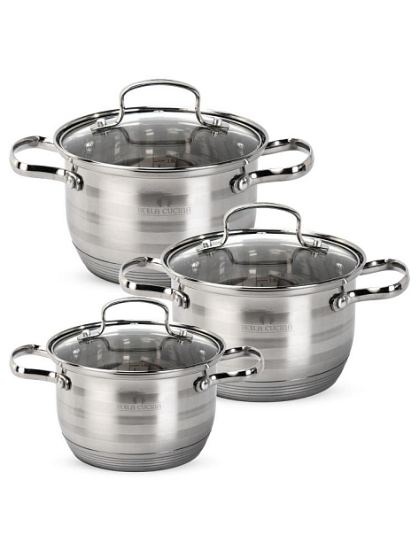 Набор кастрюль 3шт (1,15л/1,8л/2,6л) нержавеющая сталь 000000000001228974