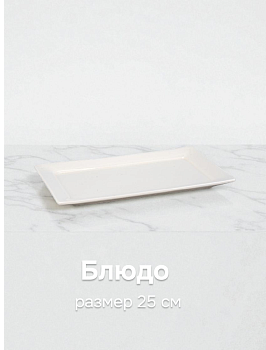 Блюдо прямоугольное 25см ОБЩЕПИТ белый керамика 000000000001214396