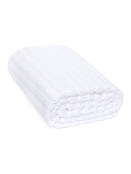 Полотенце махровое 70x130см DE'NASTIA Узкая Волна 500гр белый хлопок 000000000001211687