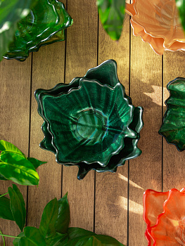 Ваза-конфетница 14см EFE GLASS Цветок металлик зеленый стекло 000000000001213536