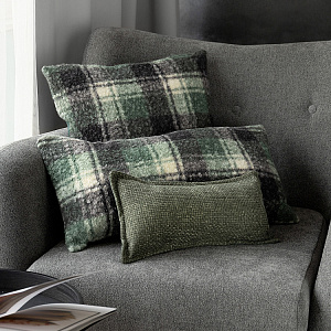 Подушка декоративная 20х40см DE'NASTIA на молнии зеленый шенилл меланж полиэстер 000000000001226970