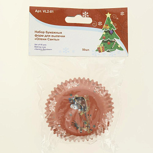 Набор бумажных форм для выпечки Олени Санты 50шт.Изготовлено: гофрированная пергаментная бумага. Диаметр 8см, высота 3см.VL2-81 000000000001192158