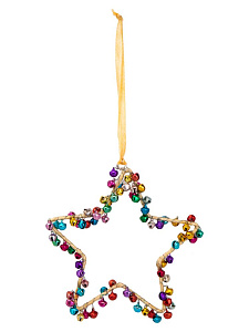 Декоративное украшение 12,5см DE'NASTIA Звезда разноцветный металл 000000000001229684