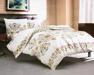 Комплект постельного белья 2-спальный LUCKY Цветочный орнамент 70х70 пододеяльник 175х215см простынь 200х220см наволочки 70х70см-2шт поплин 100%хлопок 000000000001212755