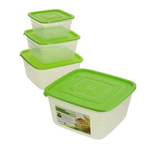 Набор контейнеров для СВЧ 4шт 450мл 900мл 1,4л 2,1л MARTIKA Унико квадратный пластик 000000000001084097