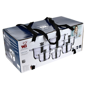 Набор кастрюль Wellberg, 12 предметов 000000000001121350