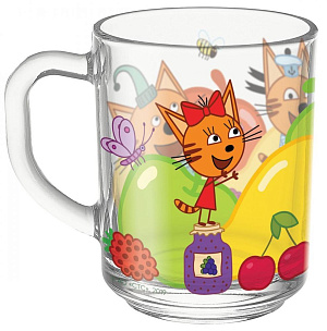 Набор детский посуды PRIORITY Три кота фрукты стекло 000000000001193698
