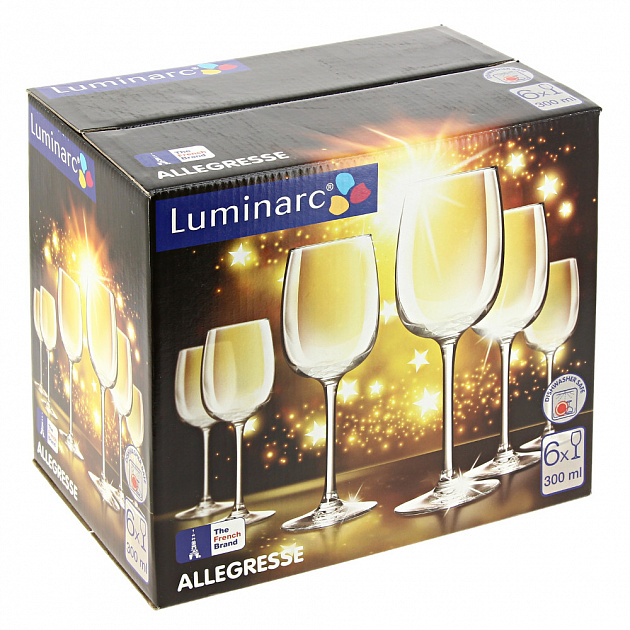 Набор фужеров для вина Allegresse Luminarc, 300мл, 6 шт. 000000000001156408