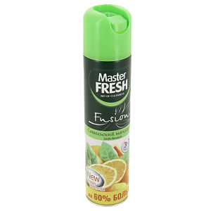 Освежитель воздуха 300мл MASTER FRESH Fusion Севильский мандарин нейтрализует неприятные запахи обеспечивает свежесть и легкий аромат мандарина 000000000001209433