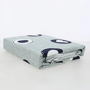 Комплект постельного белья 1,5-спальный ЛЮБОВЬ И ЖИЗНЬ Сердца в круге простынь150х215см пододеяльник145х215см наволочки70х70см-2шт голубой бязь хлопок 000000000001209366