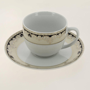 Н-р п 21пр,6чаш220+6блюд+сах-ца+мол-к+6тарелок200мм,синий в золоте106-03002 000000000001180700