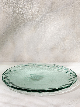 Ваза декоративная DE'NASTIA Египет чаша L 38,5x38,5x2,5см прозрачный стекло 000000000001225012