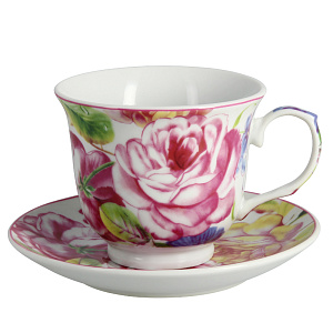 Чайная пара Розовый пион Estetica 220мл 000000000001126482