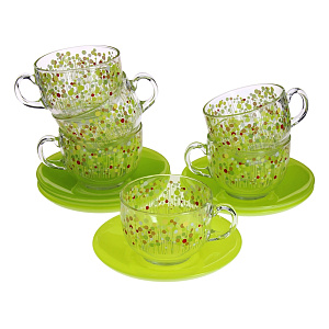 ПОЛЕ ЗЕЛЕНЫХ ЦВЕТОВ Набор чайный 12 предметов 220мл LUMINARC 000000000001005491