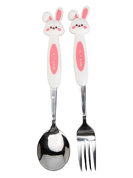 Набор столовых приборов 2 предмета (ложка столовая 18см, вилка столовая 18см) в футляре в ассортименте нержавеющая сталь/полипропилен 000000000001229435