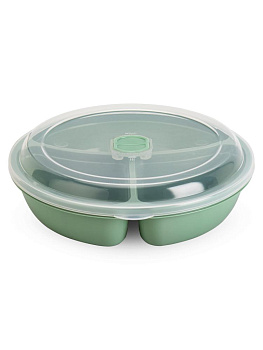 Контейнер пищевой с клапаном 650мл круглый с отделениями в ассортименте пластик 000000000001228399