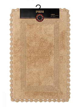 Коврик для ванной 60x100см DE'NASTIA кружево золотой хлопок 100% 000000000001207087