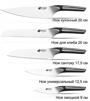 Н-р ножей APOLLO Raptor 5пр+подст RPT-05 000000000001151287