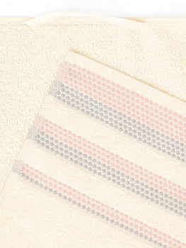 Набор махровых полотенец 2 шт 70x140см LUCKY розовый/молочный хлопок 100% 000000000001216093