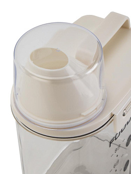 Контейнер для сыпучих продуктов/для кормов с дозатором 1л белый пластик_ST 000000000001228756