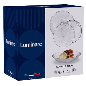 PAMPILLE Набор столовой посуды 18 предметов LUMINARC стекло 000000000001212785