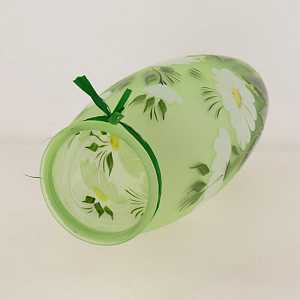 Ваза стеклянная бочка 23,5 см,Ручной рисунок по тонированной вазе 7735/230/rze003 000000000001191058