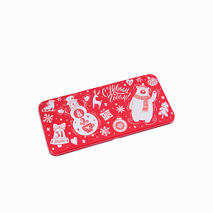 Подарочная коробочка Снеговик и мишка для денег Конверт для денег из черного окрашенного металла / 16,6х7,6х1см арт.78124 000000000001179830