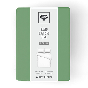 Комплект постельного белья Евро+ LUCKY (пододеяльник, наволочки 50х70см-2шт) зеленый поплин хлопок 100% 000000000001216650
