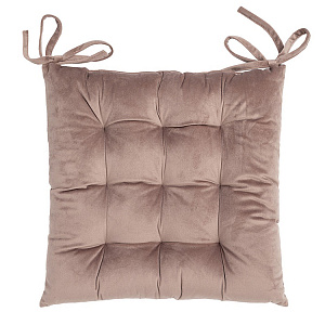 Подушка на стул 40х40см DE'NASTIA бежевый велюр полиэстер 000000000001209645