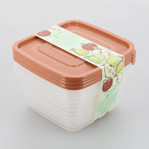 Набор контейнеров для СВЧ 4шт 900мл MARTIKA Унико квадратный пластик 000000000001106103