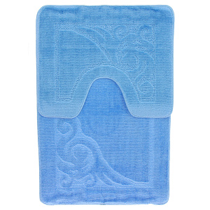 Набор ковриков для ванной ЭКО голубой, 2 шт. 000000000001176909