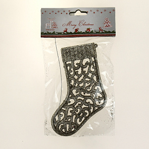 Украшение декоративное на ёлку Носок 12x9см R010532 000000000001192279