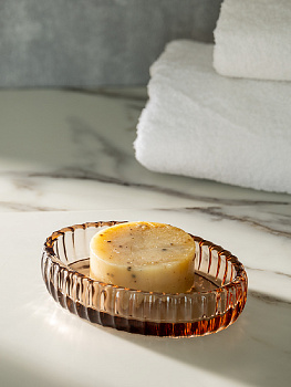 Мыльница DE'NASTIA Граненое стекло коричневый стекло 000000000001218921