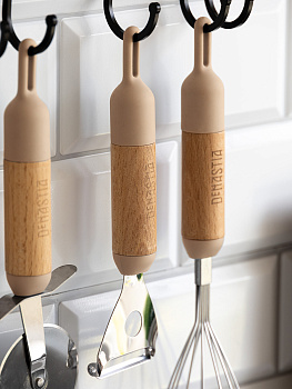 Овощечистка 20x5см DE'NASTIA деревянная ручка из бука бежевый нержавеющая сталь 000000000001213996