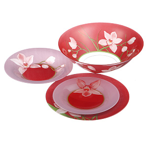 Столовый набор Red Orchis Luminarc, 19 предметов 000000000001061790