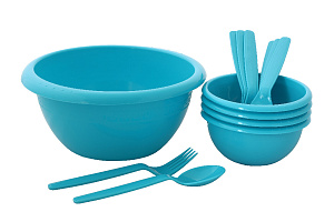 Набор Летний 4 персоны пластик голубой П2023 000000000001197371