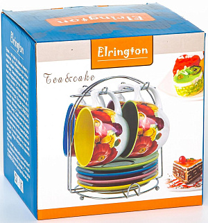 Набор чайный 8 предметов (чашка 220мл-4шт/блюдце-4шт) ELRINGTON Фиалка подарочная упаковка керамика 000000000001205646