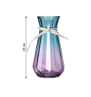 Ваза 25см Diamond в ассортименте стекло 000000000001222586